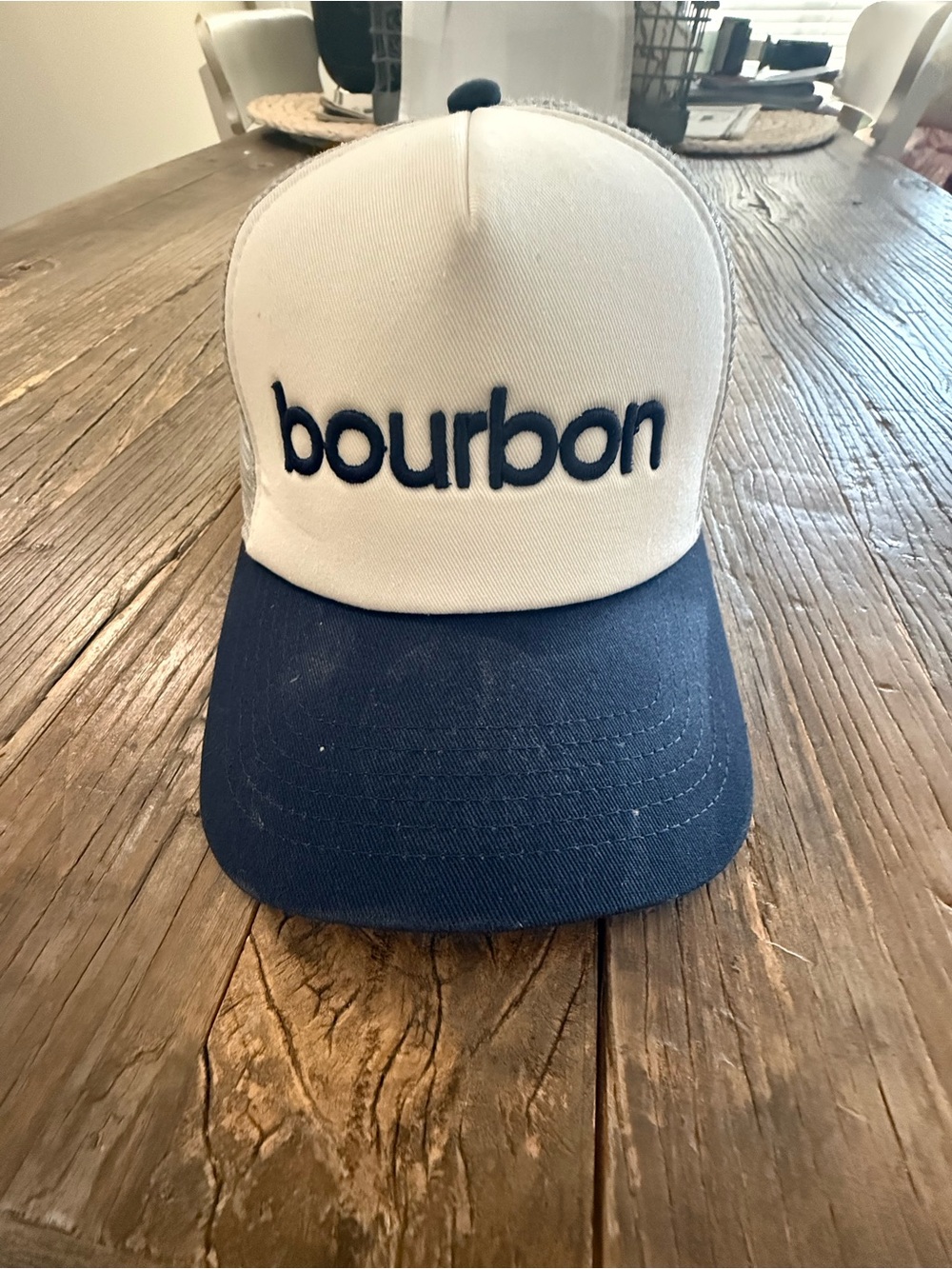bourbon White and Navy Trucker Hat